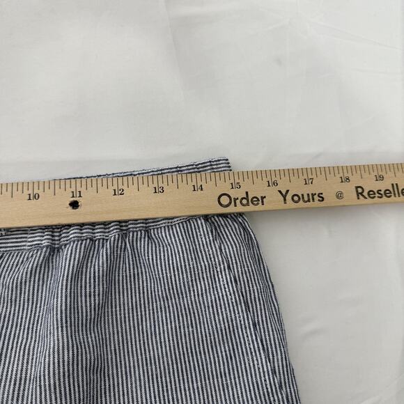 Talbots Pants Womens 6P Blue White Striped Linen Cotton Pull On Elastic Waist - Picture 7 of 8